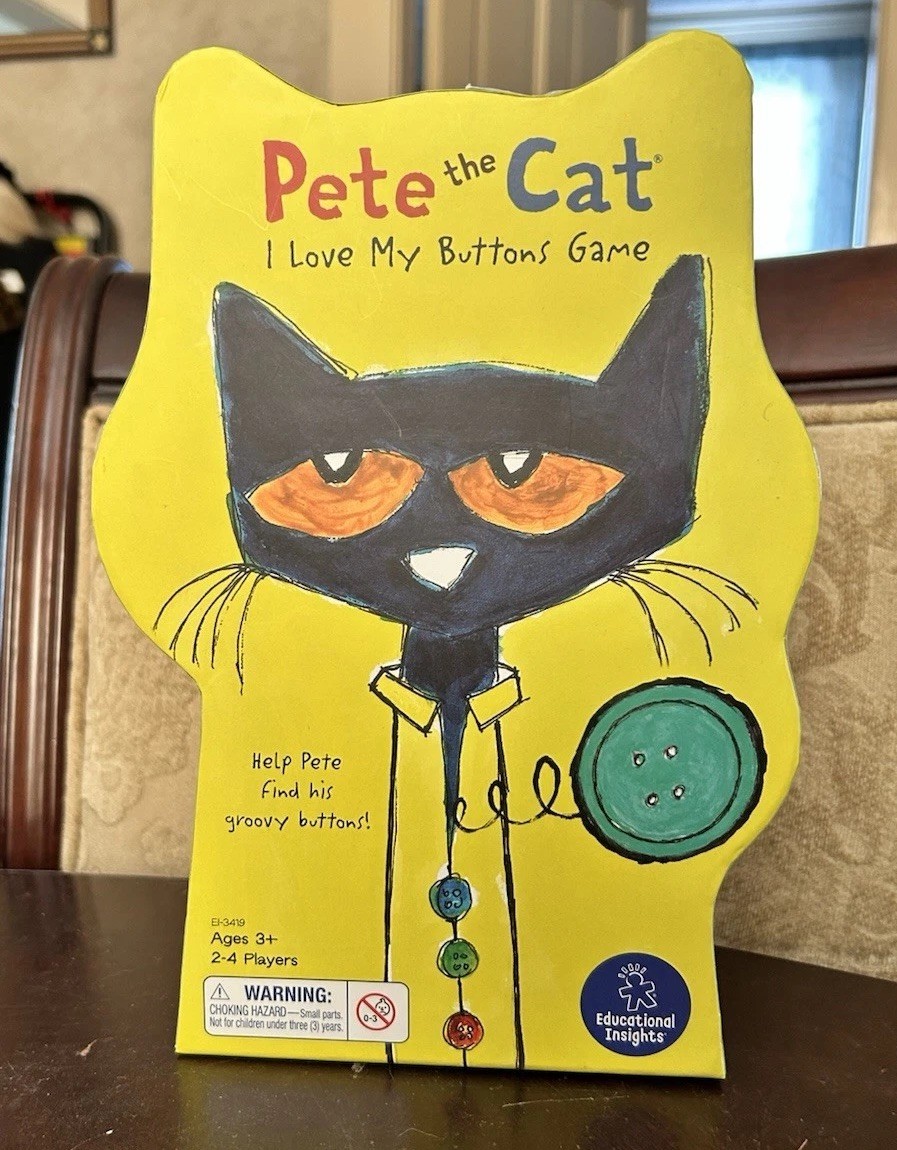 Pete The Cat I Love My Buttons Board Game For Toddlers & Preschoolers NEW