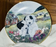 Sale Old English Sheepdog Puppies 1993Vintage collectible plate  George Numbered