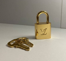 Louis Vuitton PadLock Lock 2 Key Brass Gold Reflective Number 315