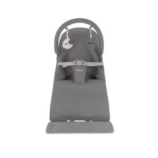 Nuby Baby Bouncer with Toy Bar, Vibrates and Plays Music - Gray