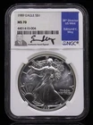 1989 American Eagle Edmund Moy Signed NGC MS70