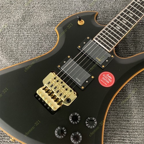 Edge Electric Matte Black Solid Body Electric Guitar Stainless Rounded Fret Edge ...