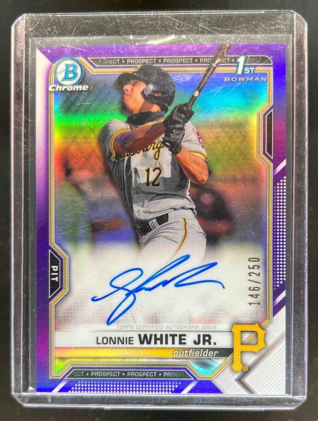 2021 Bowman Draft Lonnie White Jr. Chrome Auto 1st Purple Refractor #146/250