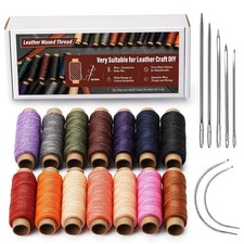 0.55 mm Round Waxed Thread, 14 Colors 76 Yards Spool Wax Coated String, Leather