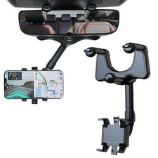 360 Car Phone Holder Rotatable And Retractable Rearview Mirror Mount Universal