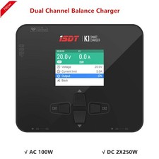 ISDT K1 Dual Channel Balance Lipo Charger AC 100W DC 2X250W Discharger 2.4" #tr