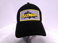 New Era Batman Men's Snapback Baseball Cap, Black/White Mesh