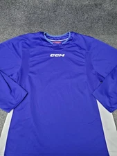 CCM Hockey Jersey Mens Medium Blue Practice Shirt Lightweight Mesh Top