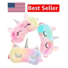 Adorable 3-Pack Unicorn Eye Covers - Adjustable Sleeping Masks for Kids  Adults
