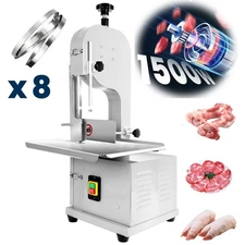 1500/1000W Commercial Electric Bone & Meat Bone Bandsaw w/Foot Pads  for Butcher