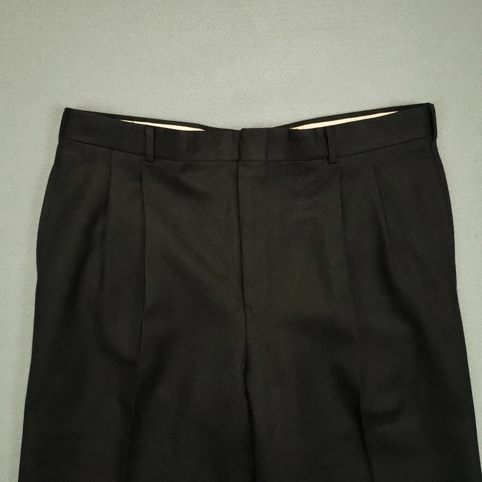 Pantalón de franela Mark Shale vintage para hombre 36 X 30 gris plisado puño recto Foto 2 de 4