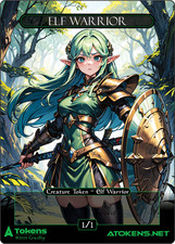 Ficha de guerrero elfo 1/1 - guerrero elfo verde para Magic The Gathering #3