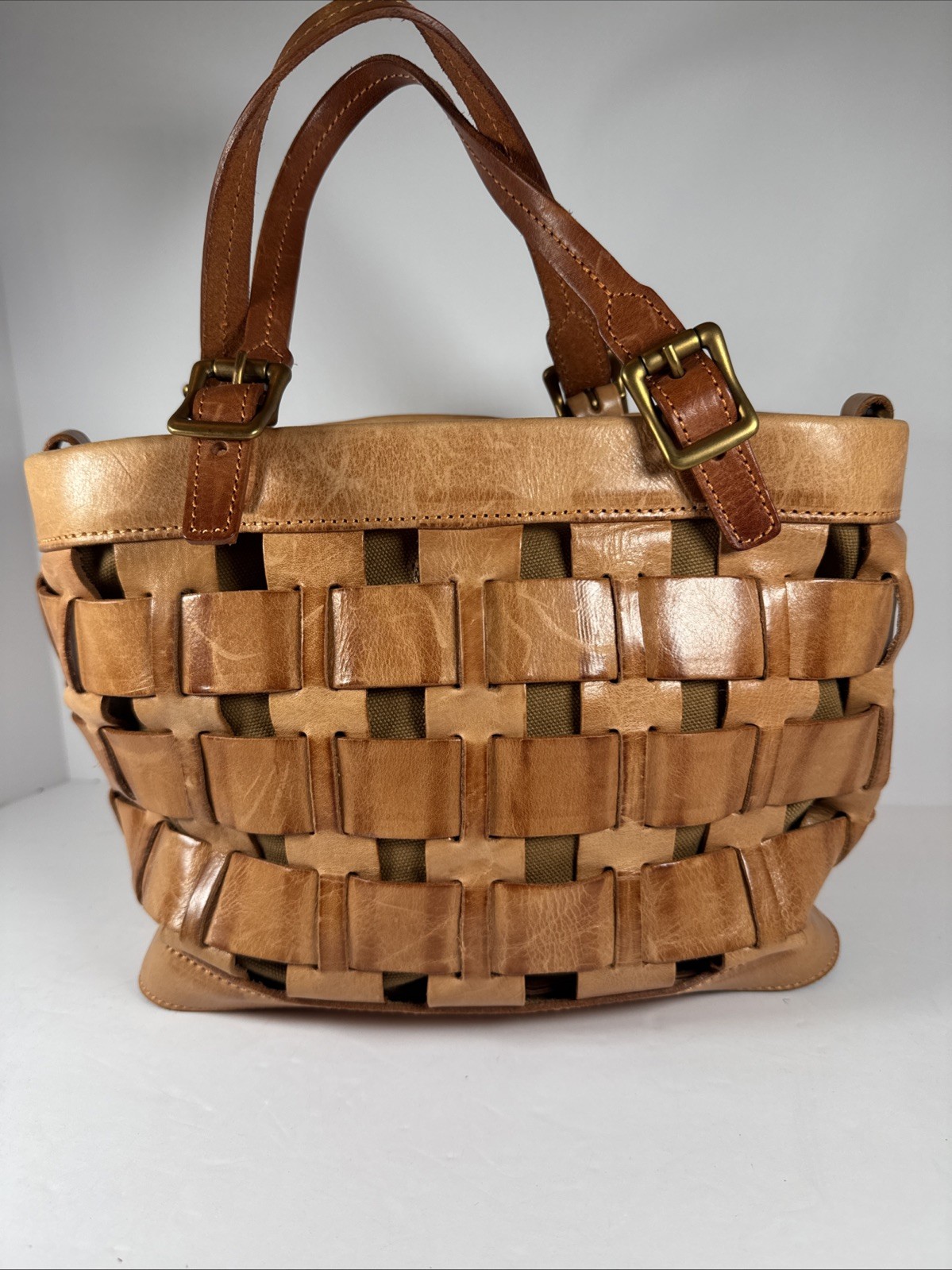 Ameri Leather Medium Natural Smooth Leather Baske… - image 1