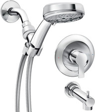 Meena Modern Chrome Bathtub  Shower Faucet Set with Handshower and Valve