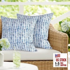 Pack of 2 Outdoor Waterproof Pillow Covers 18" x 18" Pack of 2 Pebble Blue