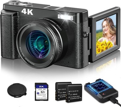 4K Digitalkamera 48MP 16X Videokamera WiFi&App Steuerung für Anfänger Fotografie