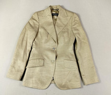 Dolce & Gabbana Blazer Womens 38 Beige Viscose Silk Suit Jacket Made In Italy