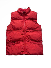 Old Navy Red Puffer Vest Youth XL 14 16 Quilted Zip Front Sleeveless Winter