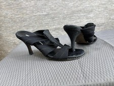 Donald J Pliner Sandals Shoes Womens Size 7N Black Strappy Slide Stiletto Heel