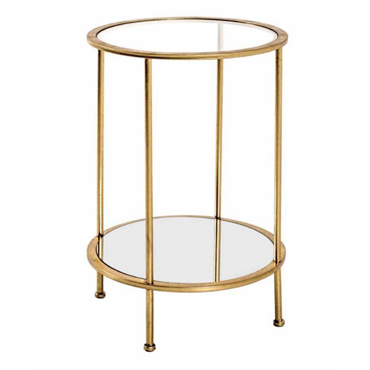 Table d'Appoint en Verre Alizée 55cm Or pour Salon