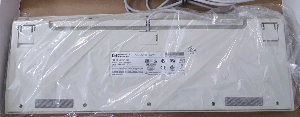 VINTAGE HP HEWLETT PACKARD PS/2 WINDOWS KEYBOARD MODEL: SK-2502 RM0-KBRK - Image 3 of 4