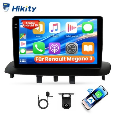 KAM 4+64GB Android Autoradio Carplay Für Renault Megane III 2009-15 GPS NAVI RDS