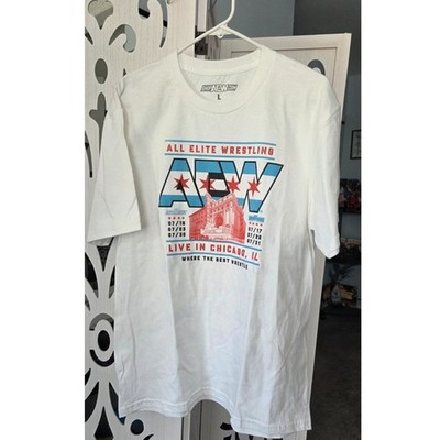 AEW All Elite Wrestling Tee Adult Large  Chicago Live Event Shirt NWOT Rare