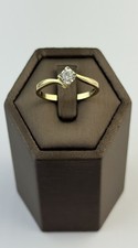 Diamond 9ct Gold Ring , Vintage And Hallmarked , Natural Diamond