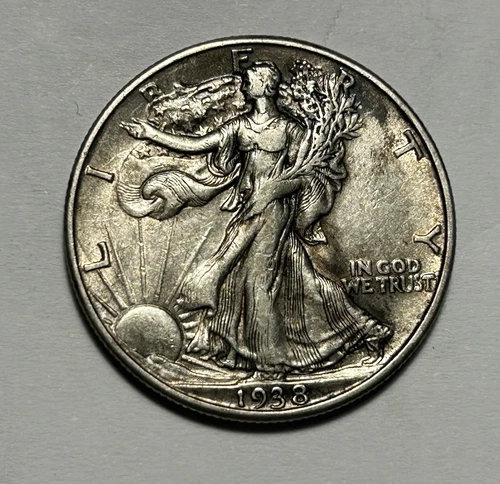 1938-D Walking Liberty Half Dollar, Choice XF+ Better Date