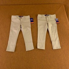 French Toast Girls Size 4 Khaki Knit 5 Pocket Skinny Leg Pants 2 Pieces NWT