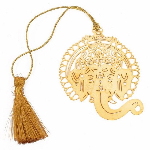 Ganesha Metal Bookmark with Tassel Pendant Charm School Supplies Page Holder - Picture 2 of 2