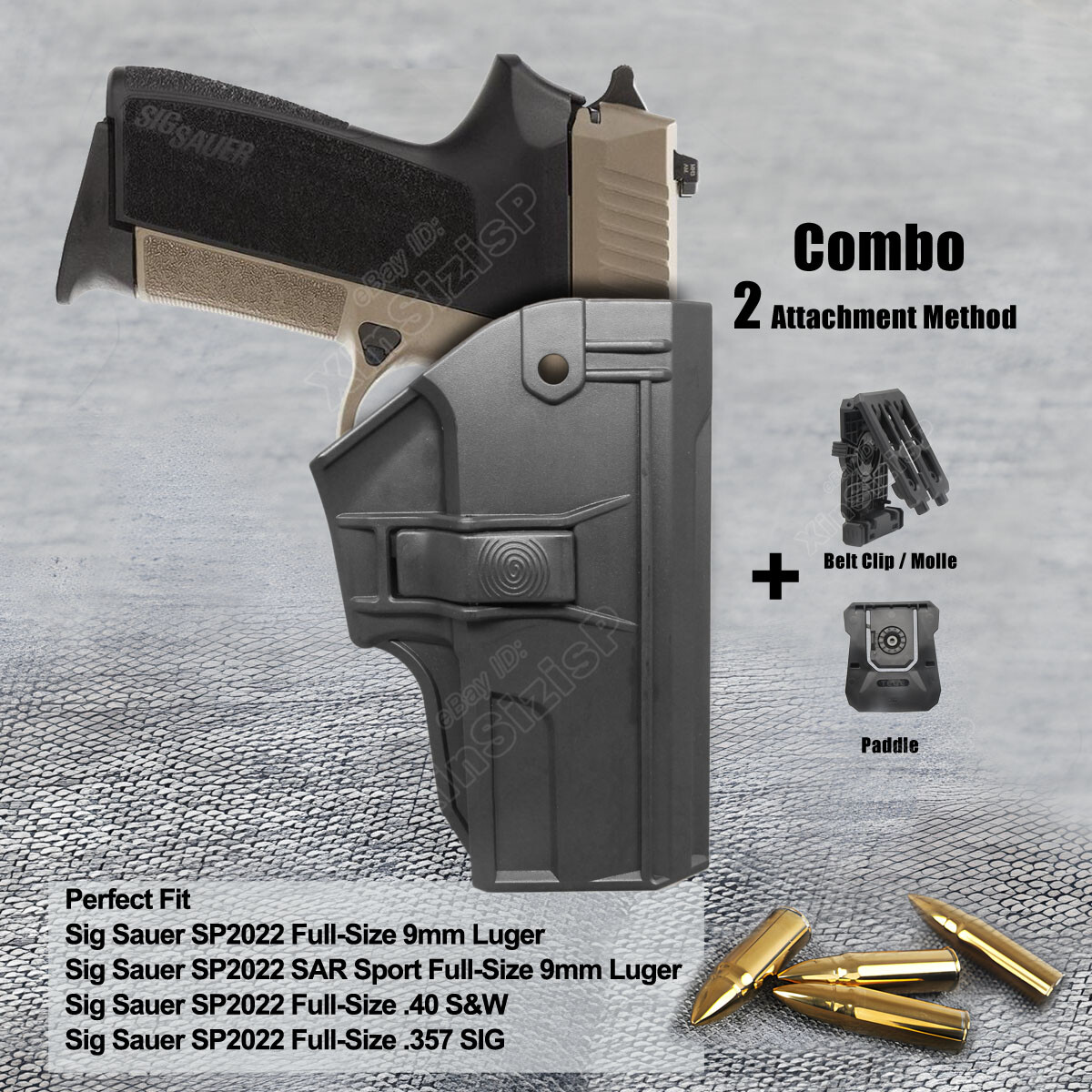 Sig Sauer SP2022 Holster with Paddle & Belt Clip for SAR Sport 9mm