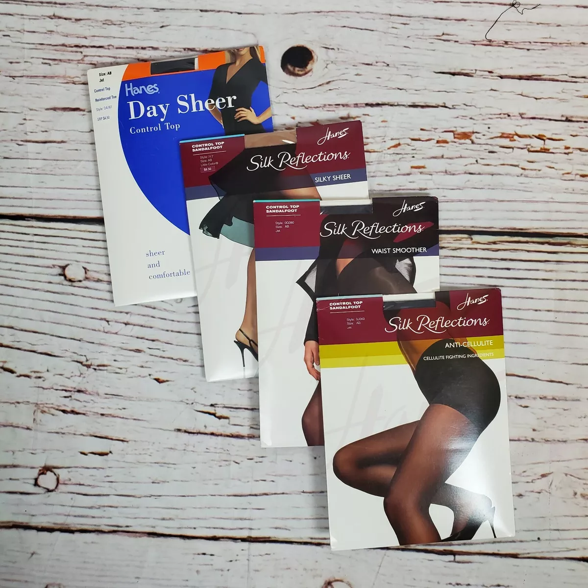 Hanes Silk Reflections Control Top Pantyhose 4 Pairs Womens Size AB Waist  Smooth