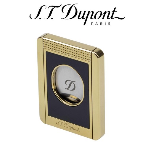 ST DUPONT MAXIJET CIGAR CUTTER AND STAND BLACK & GOLD LACQUER 003393 3393 new in - Picture 2 of 7