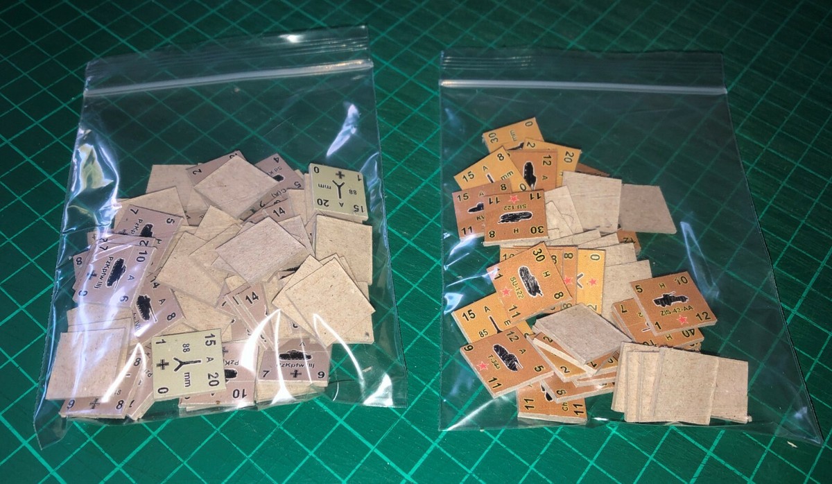 PanzerBlitz Unofficial guide counters set (of 108), for PanzerBlitz Unofficial guide counters set (of 108), for