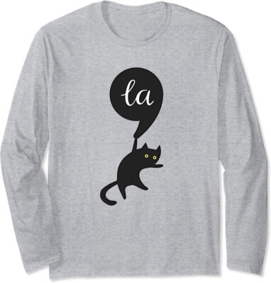 Retro Cat Comma La Kamala Harris For President 2024 Long Sleeve Tshirt