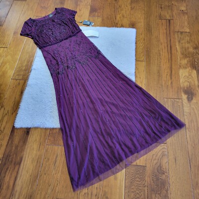 adrianna papell vintage beaded fairy dress A-Line Satin Evening Dress with Pockets CD337 – Sparkly Gowns