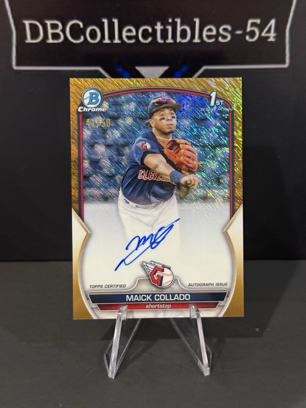 2023 Bowman Chrome Maick Collado 1st Gold Shimmer Auto 41/50 Guardians