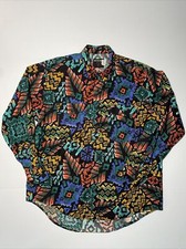 Vintage Frontier Series Aztec AOP Western Shirt Men  s XL 90  s Black Button Up