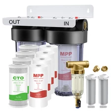 SimPure Sediment Carbon 2-Stage Whole House Water Filter System 10x4.5" Big Blue