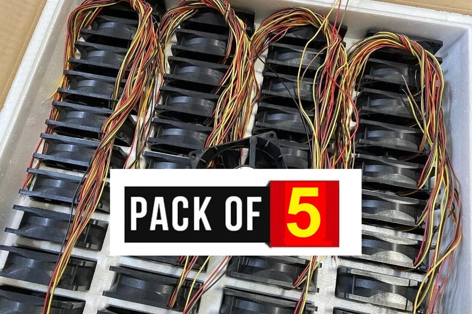 5x Replacement Fans for Supermicro FAN-0104L4 80x25mm with 4-Pin Original - Image 3 of 4