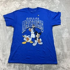 Junk Food X Disney Dallas Mavericks T-Shirt Men Size Large Blue Mickey Goofy
