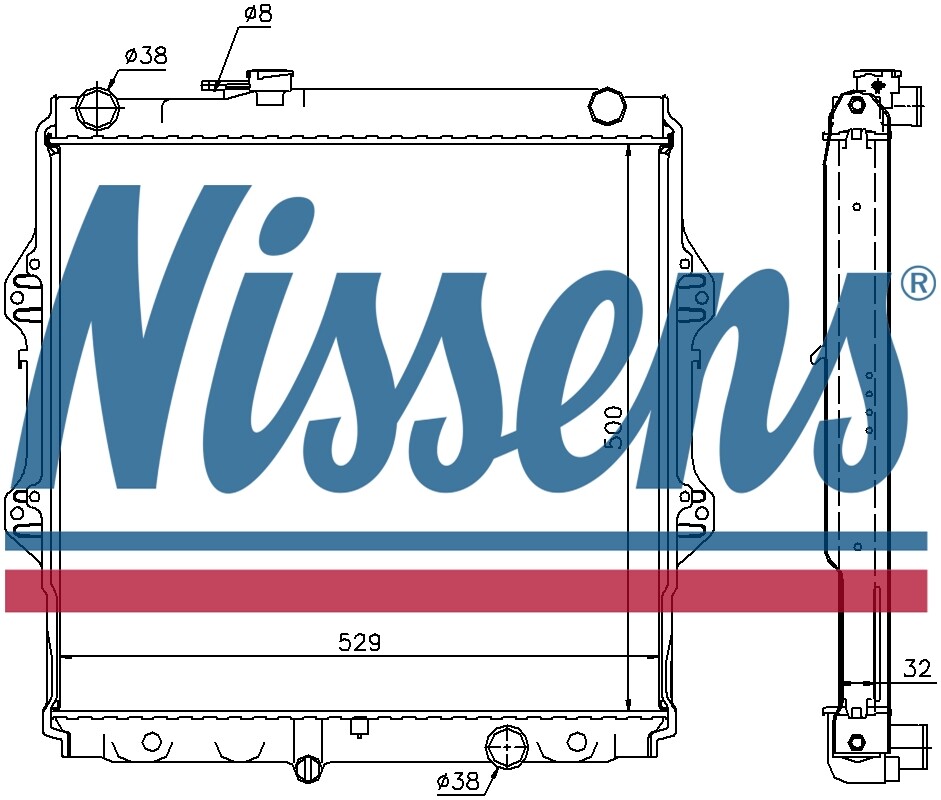 Radiateur de liquide de refroidissement Nissens 64598A pour TOYOTA