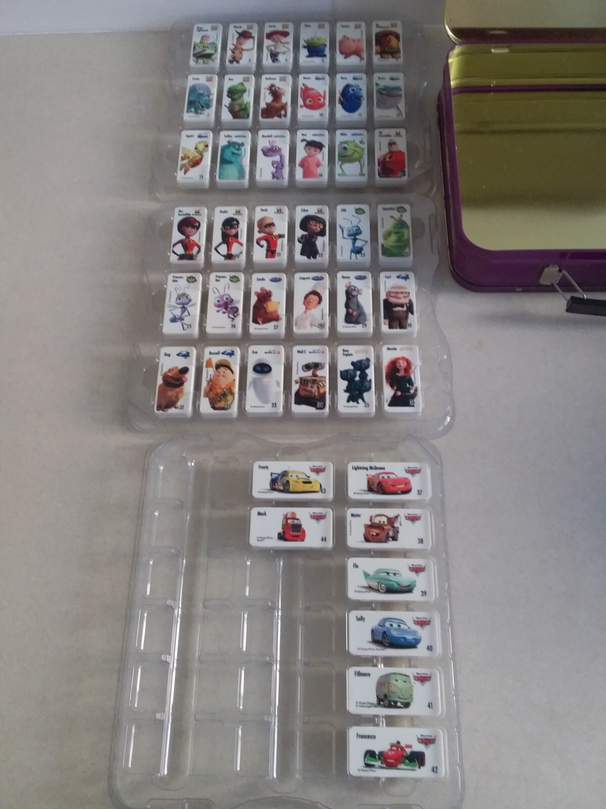 Woolworths Disney Pixar Stars Deluxe Domino Collector's Tin Complete 44