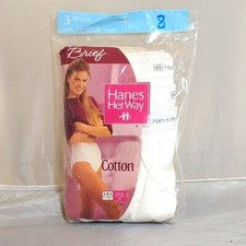 VTG 1994 Hanes Her Way Cotton Briefs 3 Pack 100 Cotton Size 8 42-43hip NEW