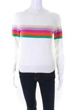  Other Stories Paris Atelier White 100 Cotton Knit Top Sweater Multi Stripe XS