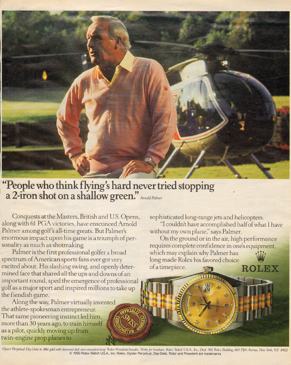 Rolex The Best Golf Watch 1990 Vintage Ad ROLEX Watches Oyster