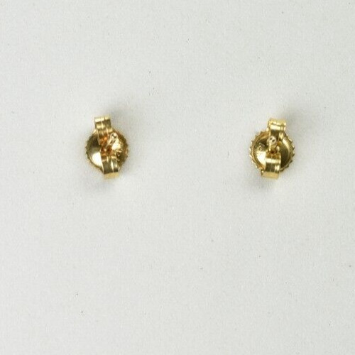 14k Solid Gold Earrings Diamond Cut Leaf Shape Da… - image 6