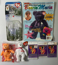 BEANIE BABY LOT 24 BEANIE CARDS 1999 MAGAZINE MAPLE THE BEAR THE #7  BEAR