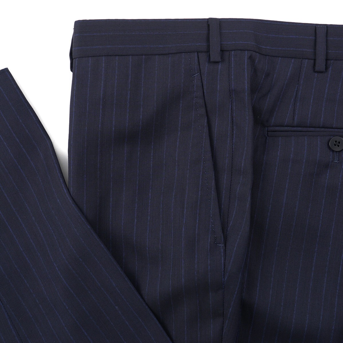 Isaia Extra-Slim 'Sanita' Navy Blue Aquaspider Super 160s Wool